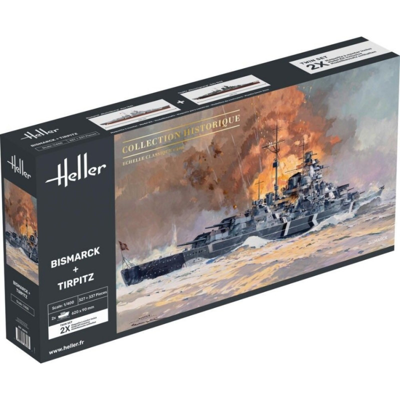 1:400 Heller Bismarck + Tirpitz Twinset KIT