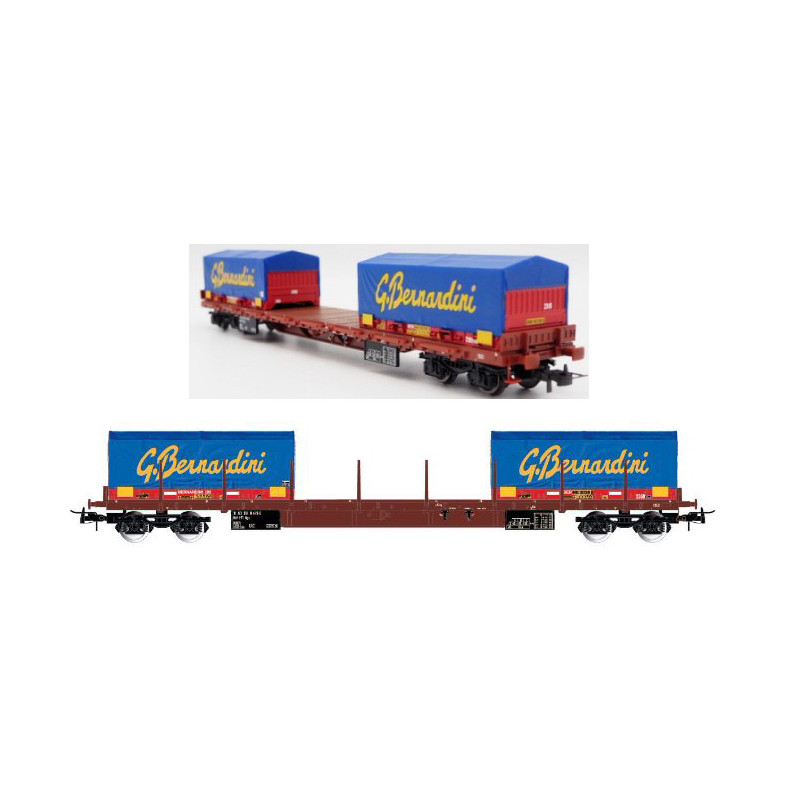 1:87 Rivarossi FS 4 AXLE Flat Wagon With 2x20 Containers Gruppo Bernardini Ep.vi