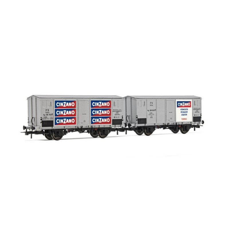 1:87 Rivarossi FS 2 UNIT Pack Refigerated Wagons Argento Livery Cinzano Ep.iii