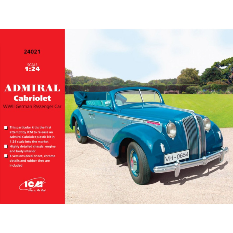 1:24 ICM Admiral Cabriolet Wwii German Passenger CAR KIT