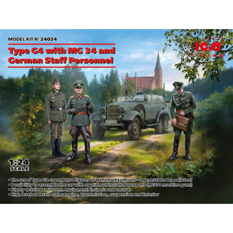 1:24 ICM Type G4 With MG 34 AND German Staff Personnel KIT