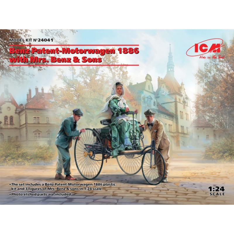 1:24 ICM Benz Patent Motorwagen 1886 W/mrs.benz & Sons KIT