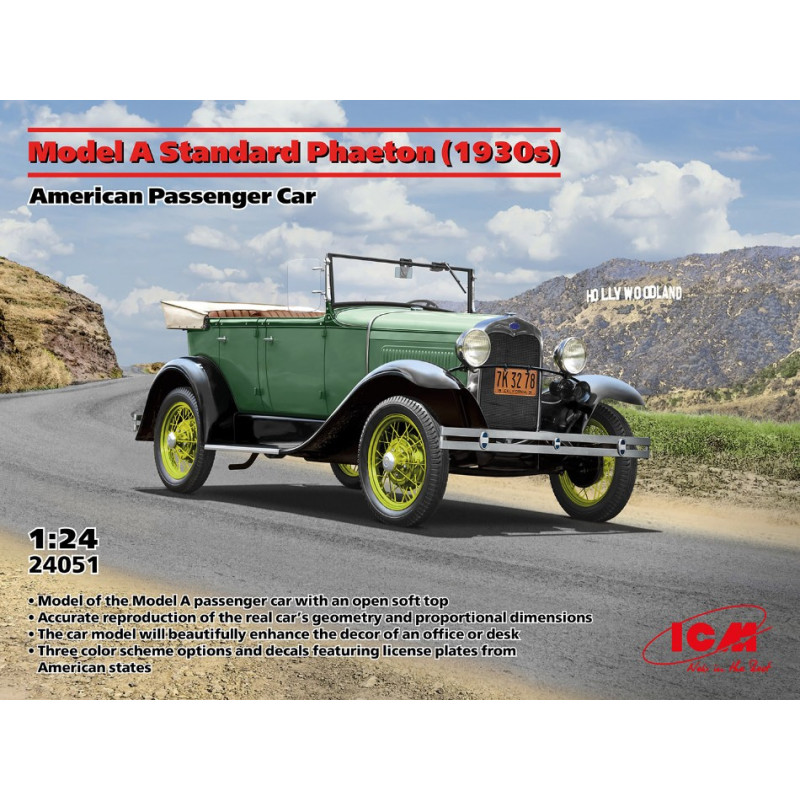 1:24 ICM Model A Standard Phaeton 1930s American Passenger CAR KIT