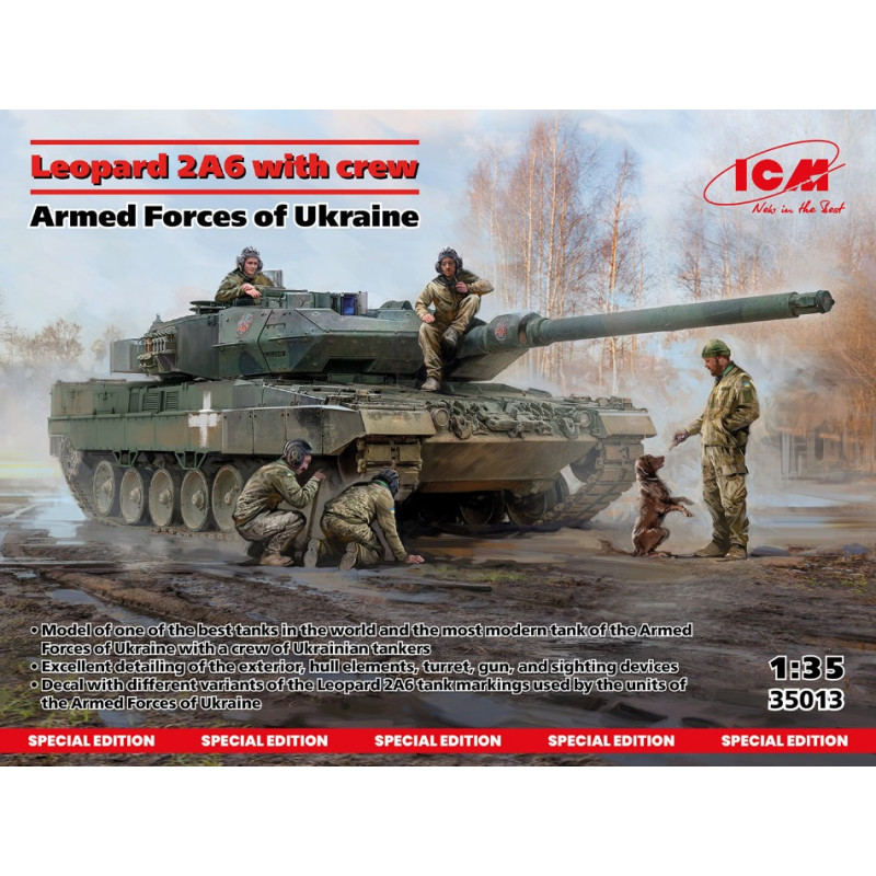 1:35 ICM Leopard 2A6 OF THE Armed Forces OF Ukraine W/crew KIT