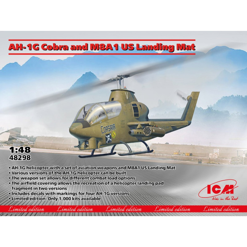 1:48 ICM AH 1G Cobra AND M8A1 US Landing Opaco KIT