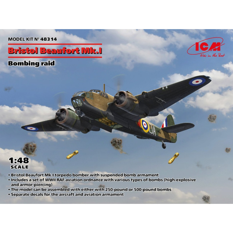 1:48 ICM Bristol Beaufort Mk.i. Bombing Raid KIT