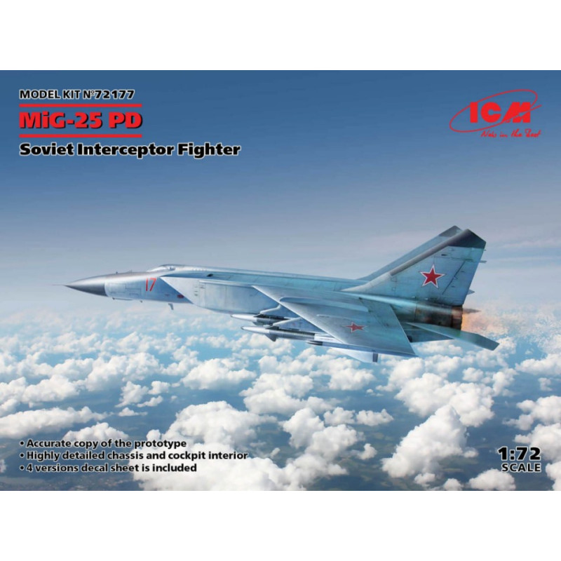 1:72 ICM MIG 25PD Soviet Interceptor Fighter KIT