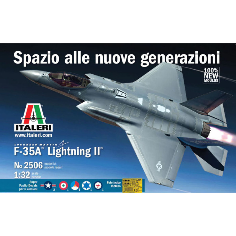 1:32 Italeri F 35A Chiaroing II Lockheed (49 cm) Decals x 5 Versioni  KIT