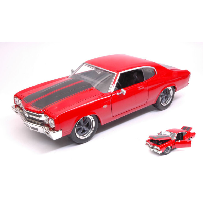 1:24 Jada Toys Dom's Chevrolet Chevelle 1970 Fast & Furious Rosso W/nero Stripes