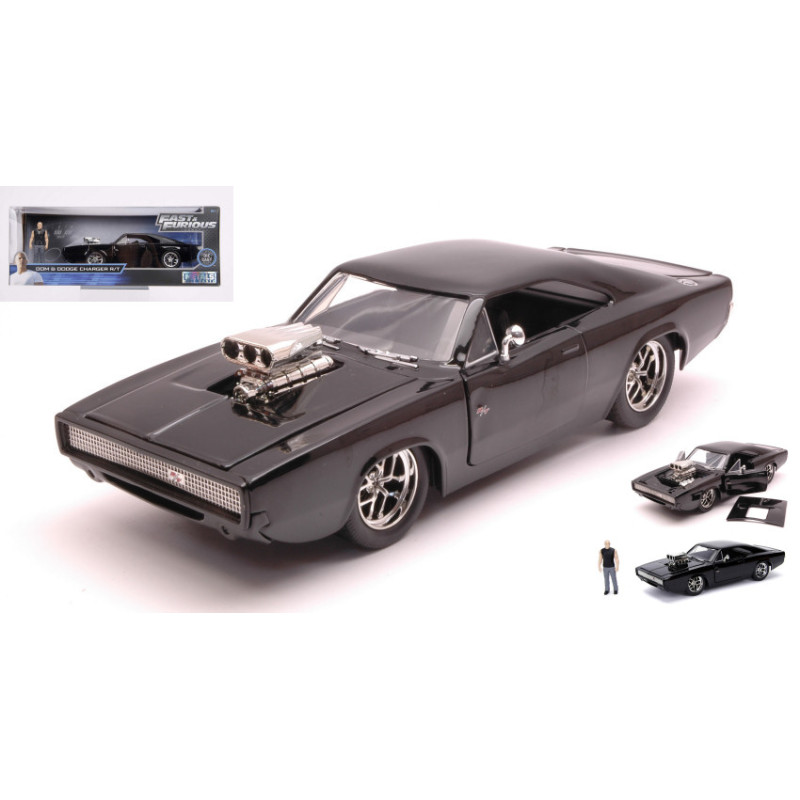 1:24 Jada Toys DOM & Dodge Charger R/T Nero Fast & Furious W/figure