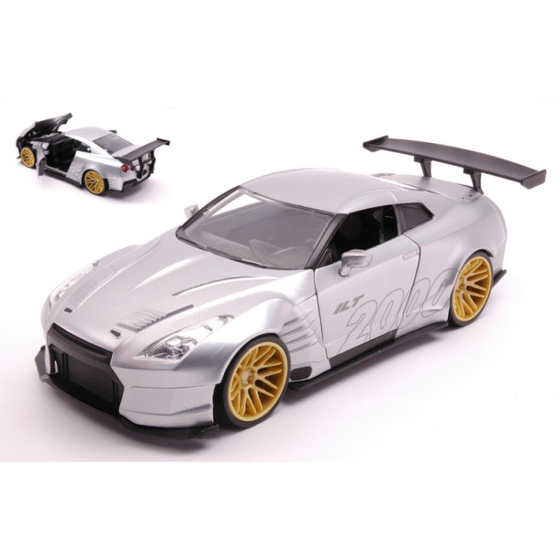 1:24 Jada Toys Nissan Gt r (R35) BEN Sopra I Love THE 2000s Primer Candy Argento