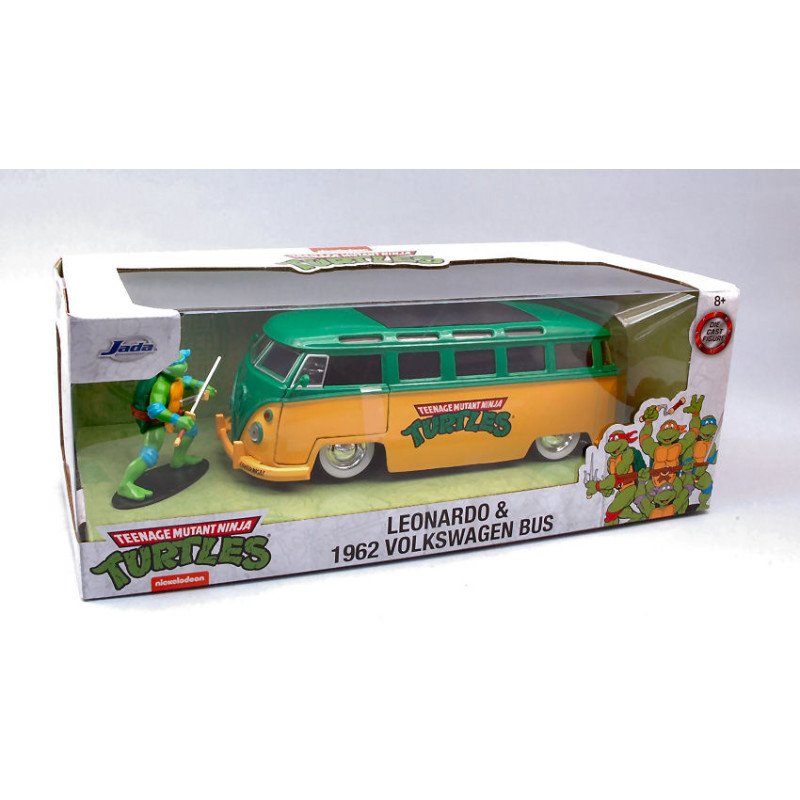 1:24 Jada Toys VW BUS T1 1962 W/turtle Leonardo Figure