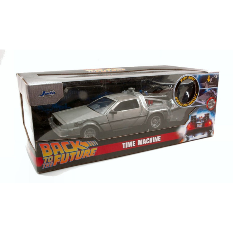 1:24 Jada Toys DE Lorean Back TO THE Future Time Machine W/chiaros TRY ME