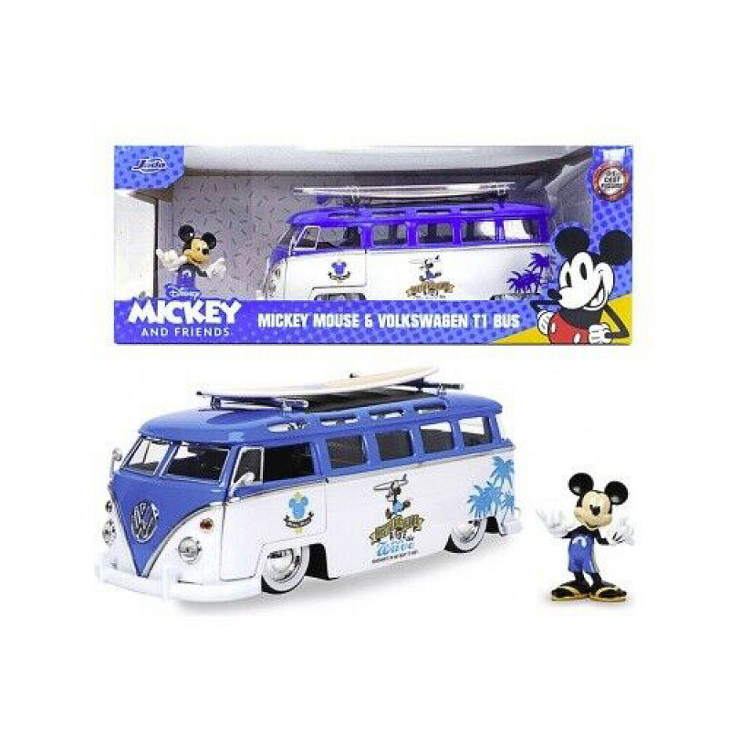 1:24 Jada Toys Mickey VAN VW T1 BUS W/figure