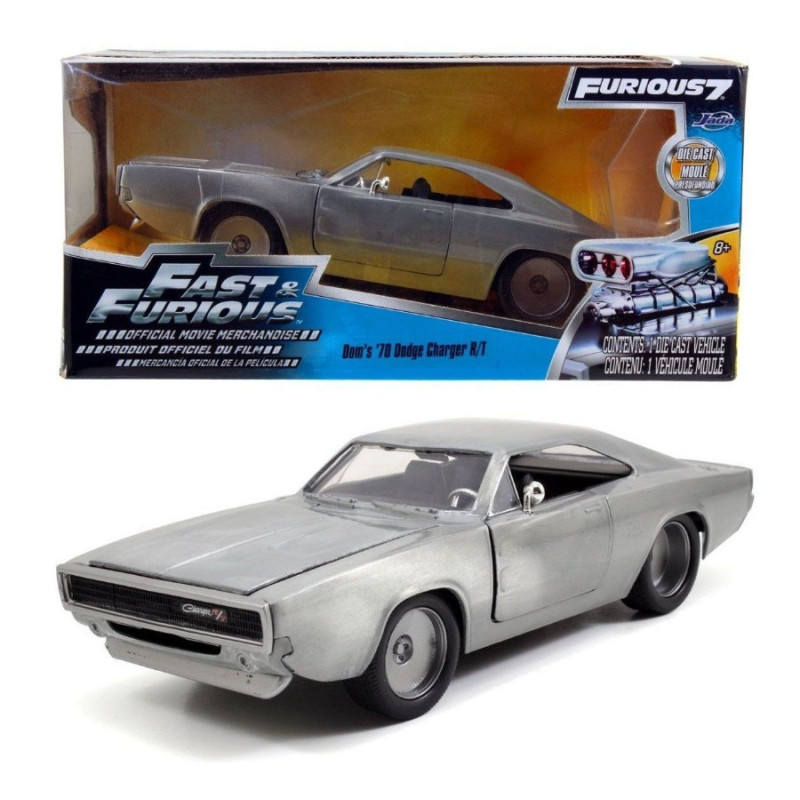 1:24 Jada Toys Dodge Charger R/T 1968 Fast & Furious 7 Satin Metal