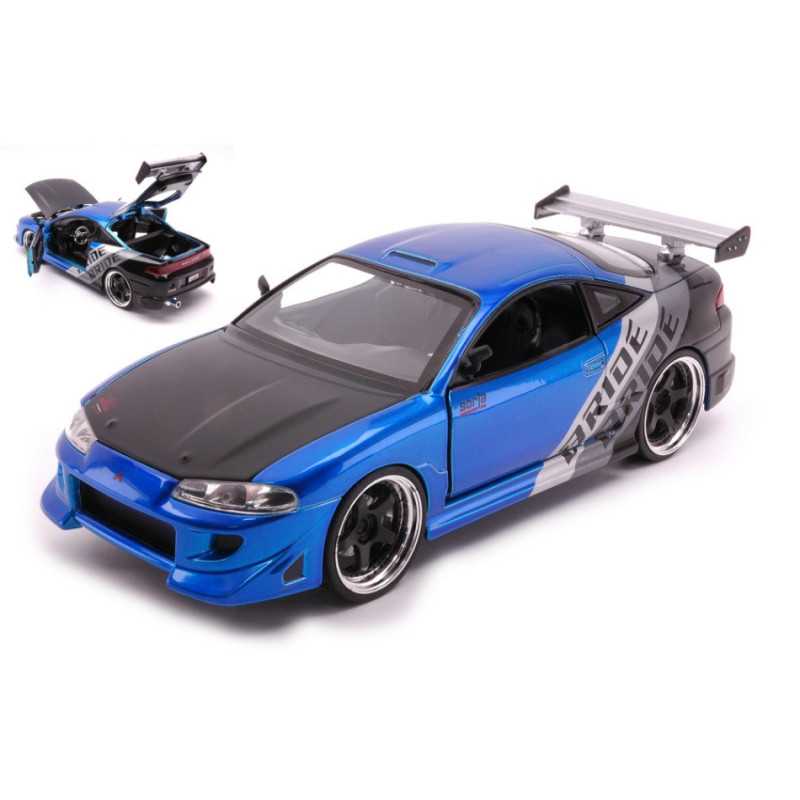 1:24 Jada Toys Mitsubishi Eclipse 1995 Blu/nero/argento