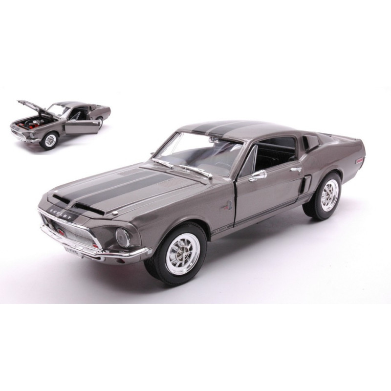 1:18 Lucky Die Cast Shelby Mustang GT 500KR Tungsten Grigio With Nero Stripes