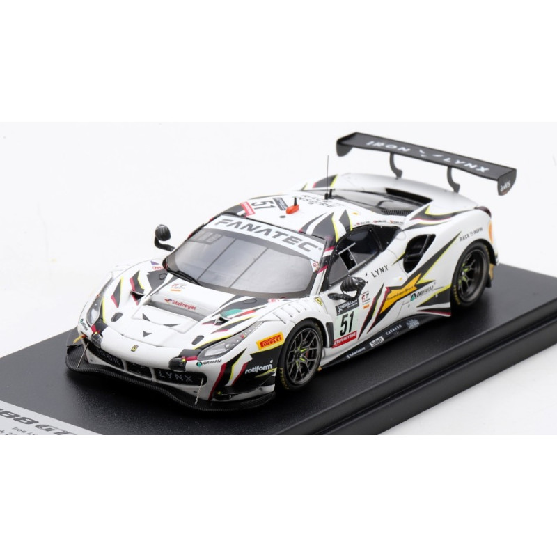 1:43 Looksmart Ferrari 488 GT3 N51 Iron Lynx 9th 24H SPA 2022 Molina/calado/niels.