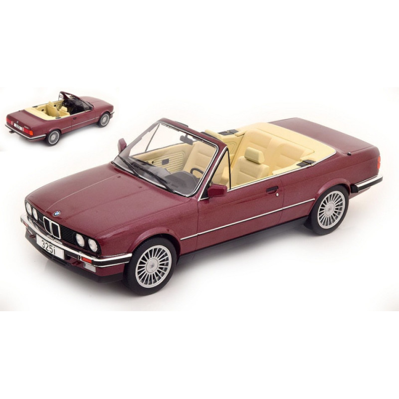 1:18 Modelcargroup BMW 325I (E30) Convertible Metallizzato Rosso Scuro