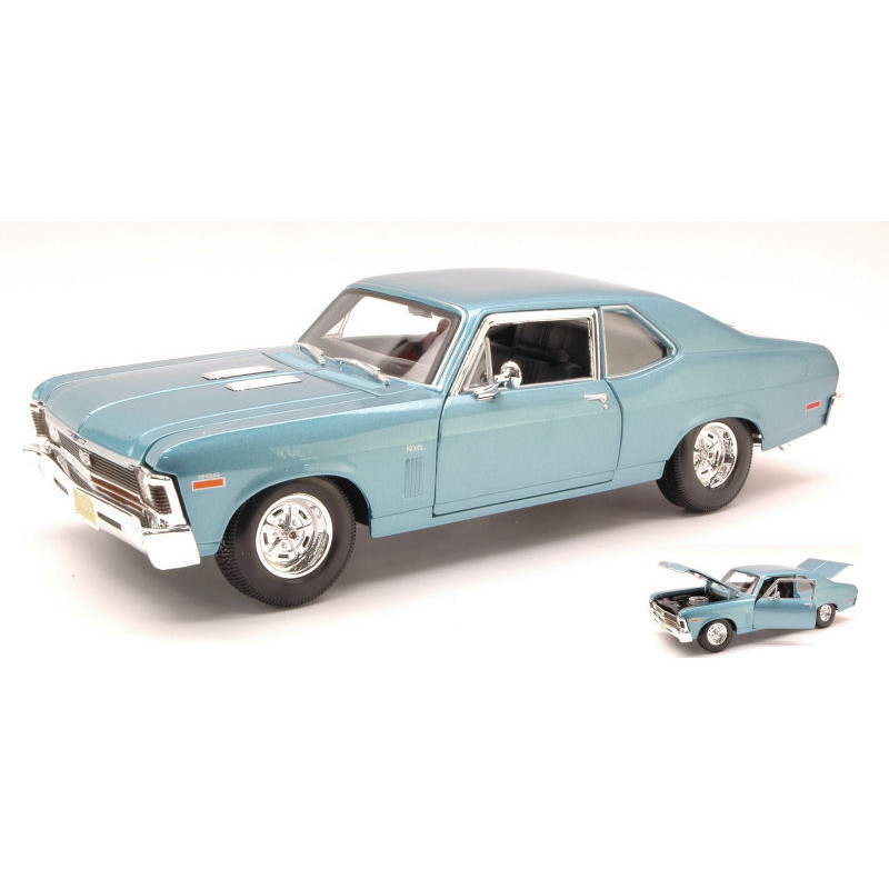 1:18 Maisto Chevrolet Nova SS Coupe  1970 Chiaro Metallizzato Blu