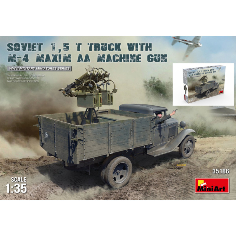 1:35 Miniart Soviet 1,5 t Truck W/M 4 Maxim AA Machine GUN KIT