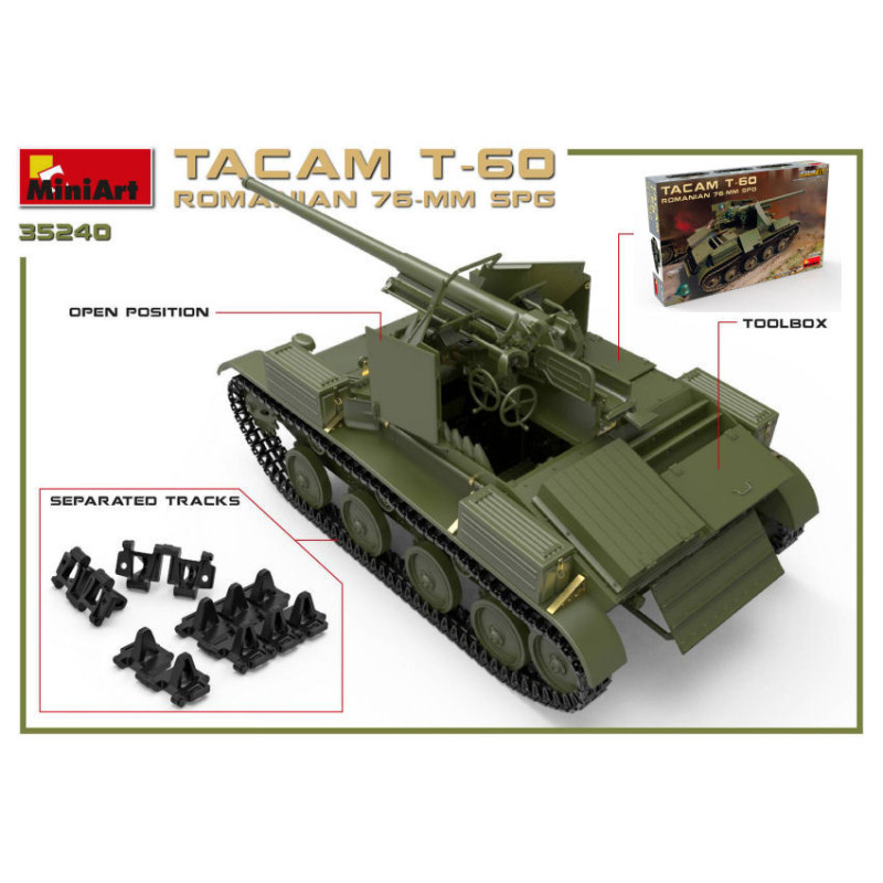 1:35 Miniart Romanian 76 mm SPG Tacam T 60 Interior KIT