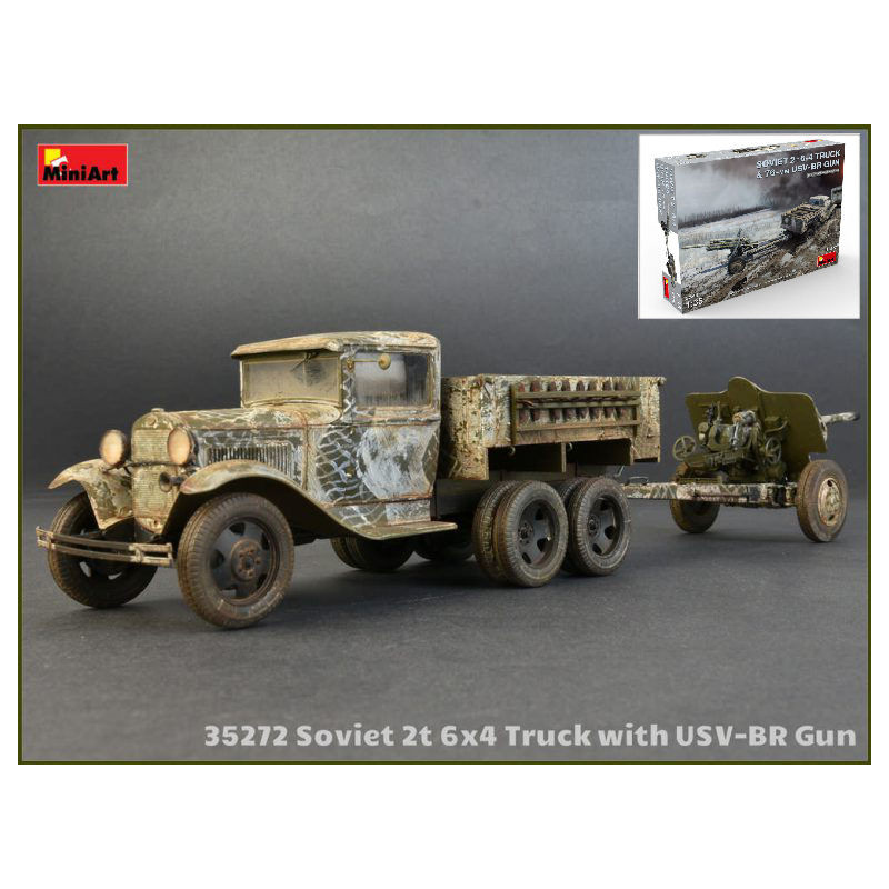 1:35 Miniart Soviet 2t 6x4 Truck With 76 mm Usv br GUN KIT