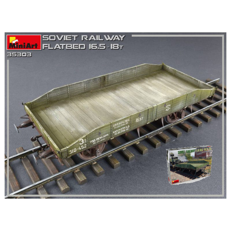 1:35 Miniart Soviet Railway Flatbed 16.5 18 t KIT