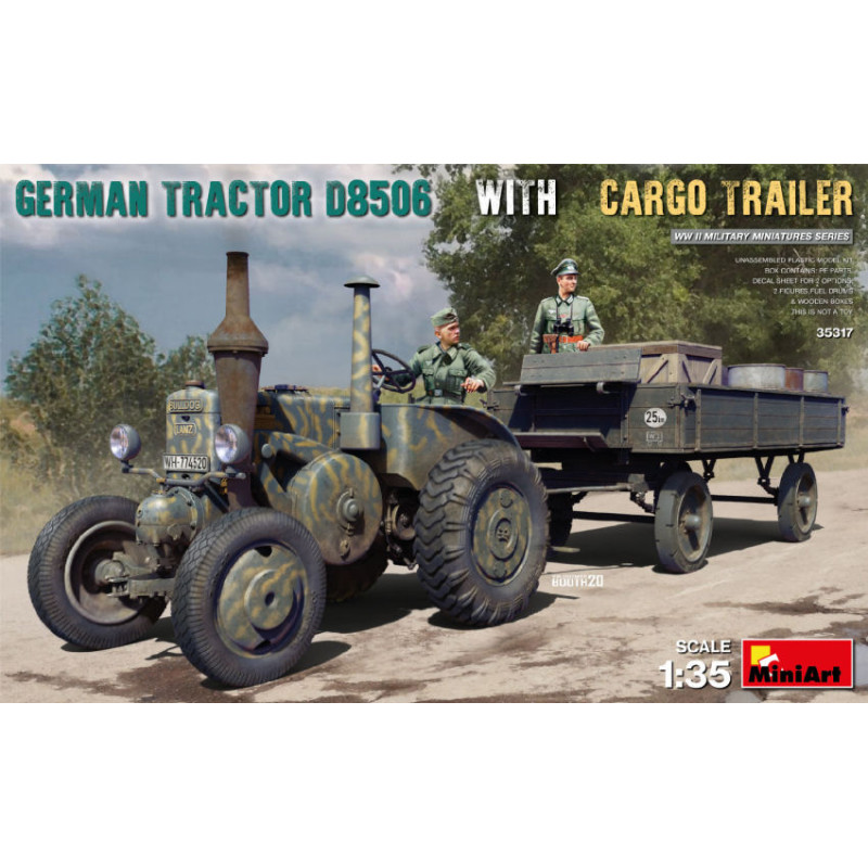 1:35 Miniart German Tractor D8506 With Cargo Trailer KIT