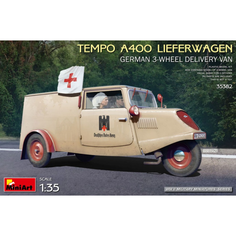 1:35 Miniart Tempo A400 Lieferwagen German 3 WHEEL Delivery VAN KIT