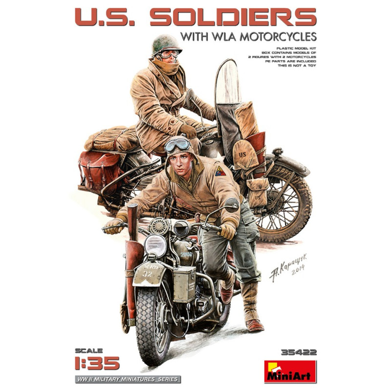 1:35 Miniart U.s.soldiers W/wla Motorcycles KIT