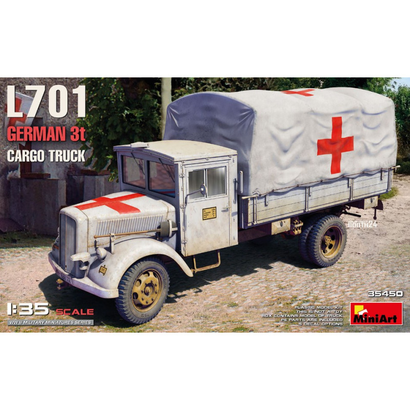 1:35 Miniart L701 German 3t Cargo Truck Rosso Cross KIT