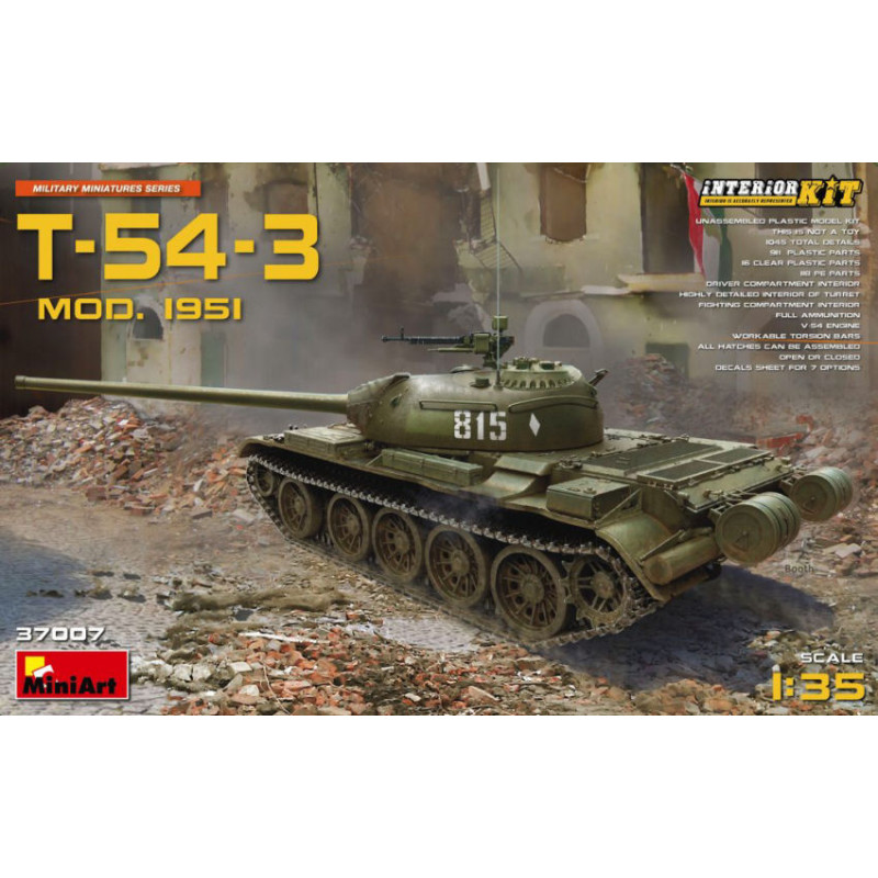 1:35 Miniart T 54 3 Soviet Medium Tank MOD.1951 KIT