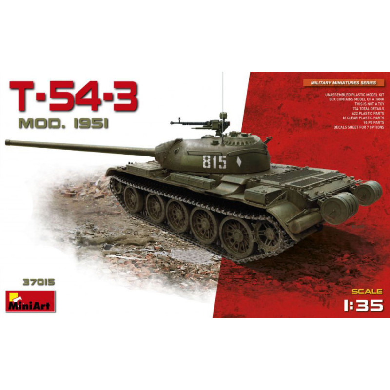 1:35 Miniart T 54 3 Soviet Medium Tank Mod 1951 KIT