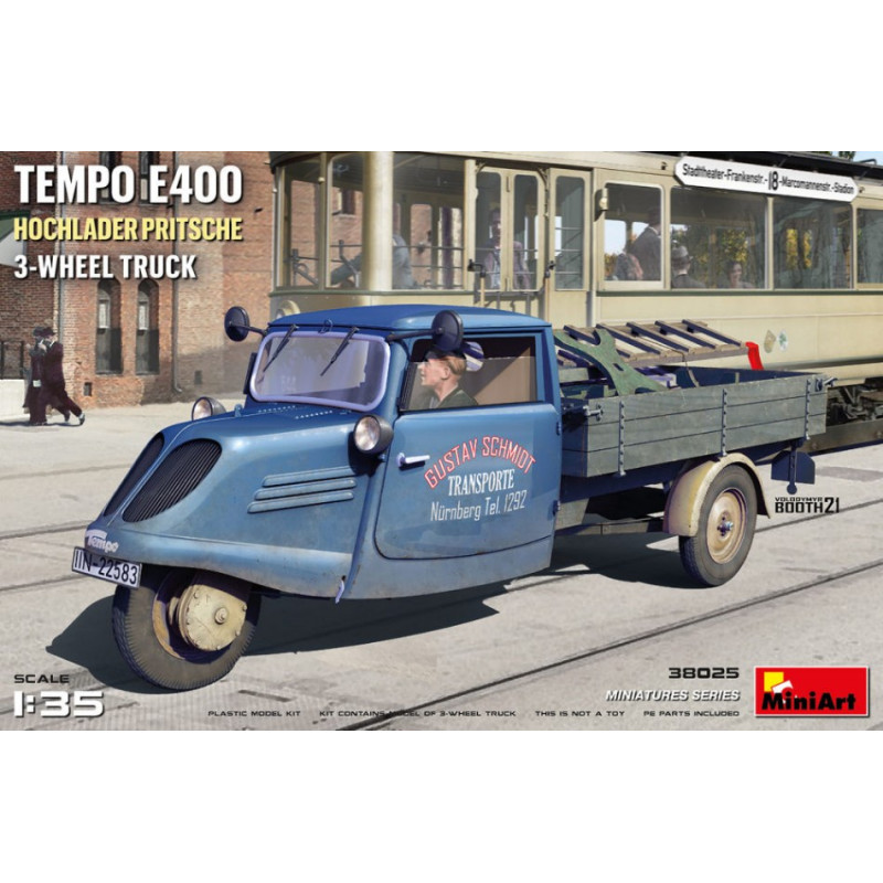 1:35 Miniart Tempo E400 Hpchlader Pritsche 3 WHEEL Truck KIT