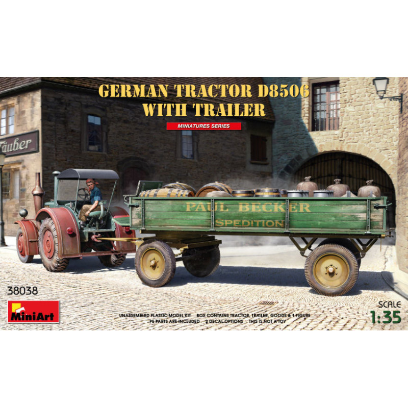 1:35 Miniart German Tractor D8506 With Trailer KIT