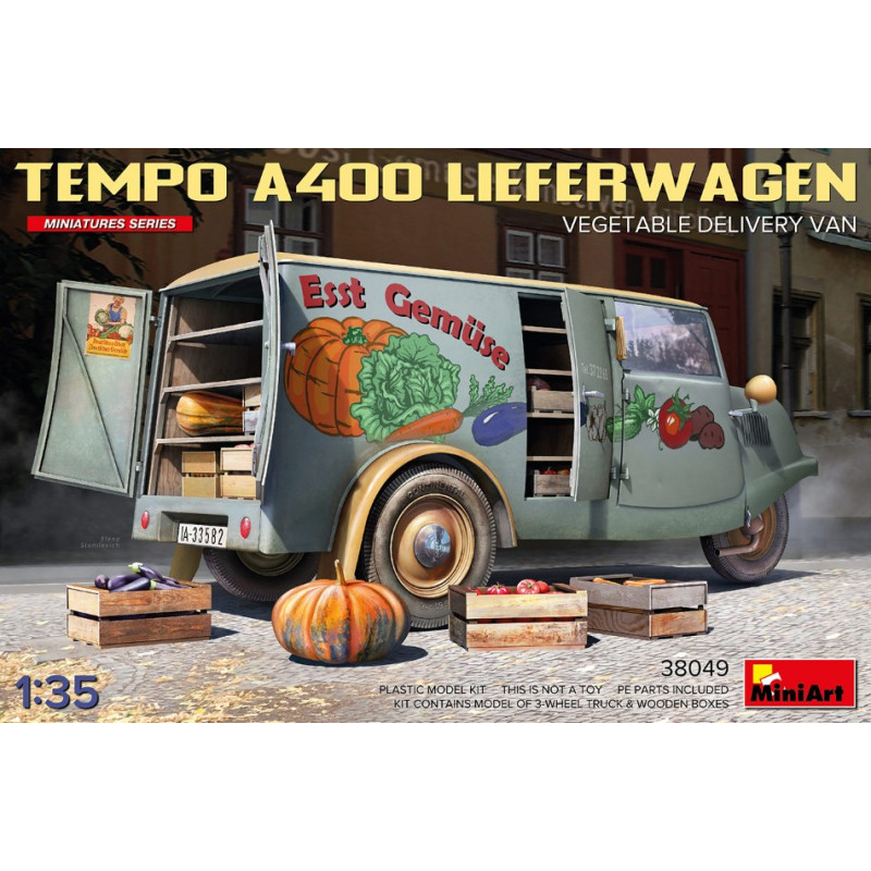 1:35 Miniart Tempo A400 Lieferwagen Vegetable Delivery VAN KIT