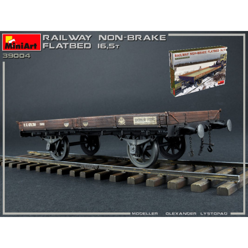 1:35 Miniart Railway Non brake Flatbed 16.5 t KIT