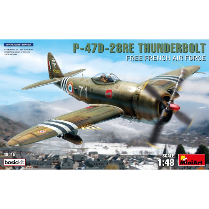 1:48 Miniart P 47D 28RE Thunderbolt Free French AIR Force Basic KIT