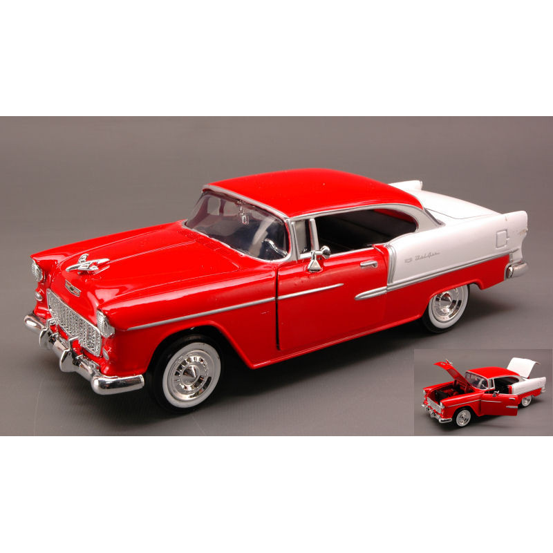 1:24 Motormax Chevy BEL AIR 1955 Rosso/bianco