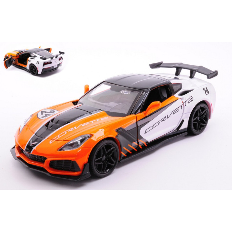 1:24 Motormax Corvette ZRT N19 2019 Bianco/arancione