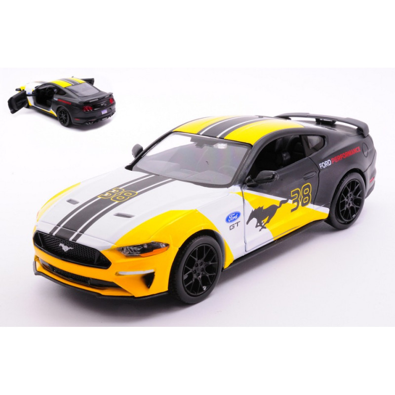 1:24 Motormax Ford Mustang GT 2018 Giallo/bianco/nero