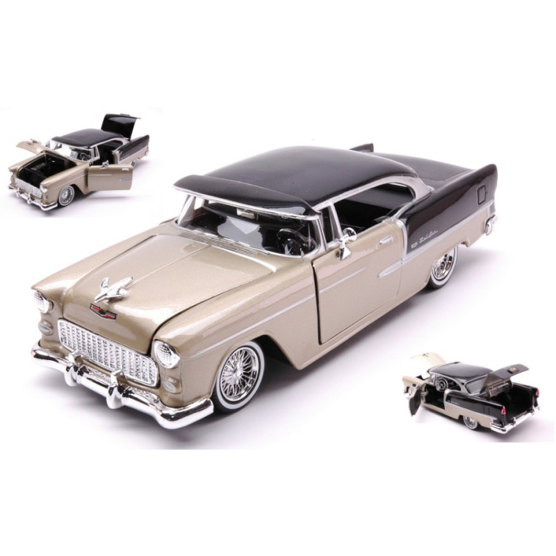 1:24 Motormax Chevrolet BEL AIR GET LOW Series 1955 Oro Marrone/nero