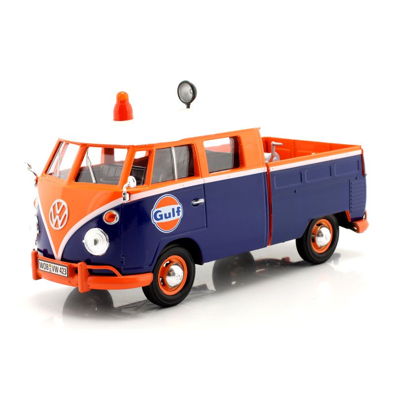 1:24 Motormax VW Type 2 T1 Service Pick UP Gulf Blu/arancione