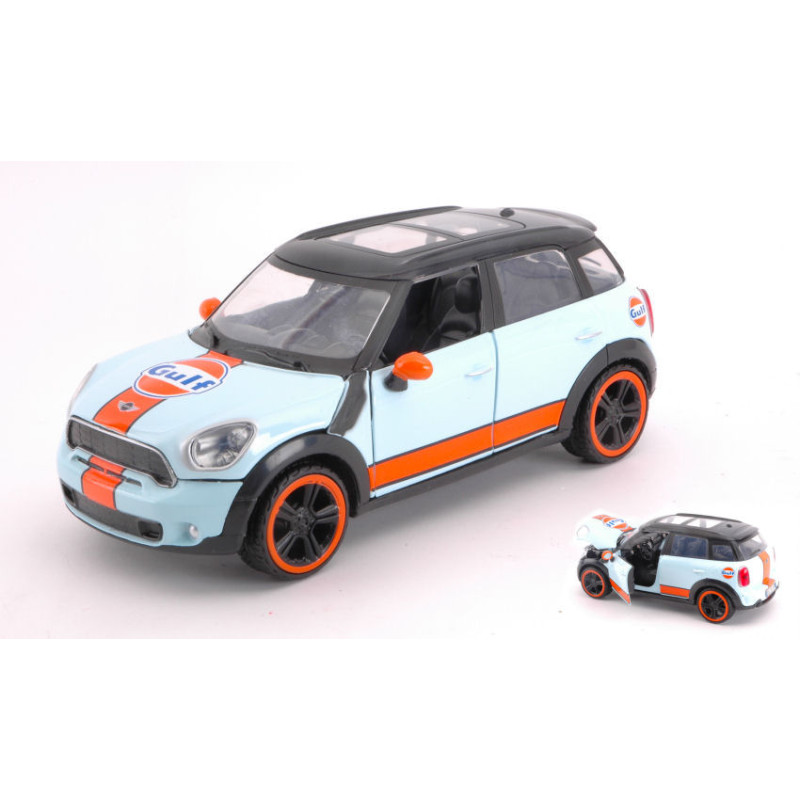 1:24 Motormax Mini Cooper S Countryman Gulf Blu Arancione Chiaro