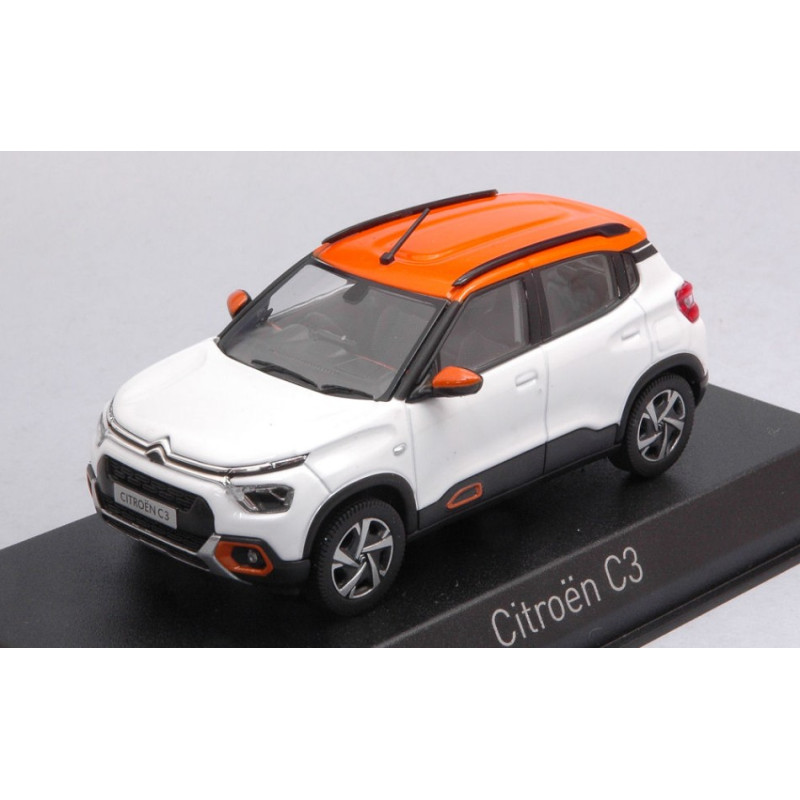 1:43 Norev Citroen C3 (indian Market) 2021 Bianco & Arancione Roof