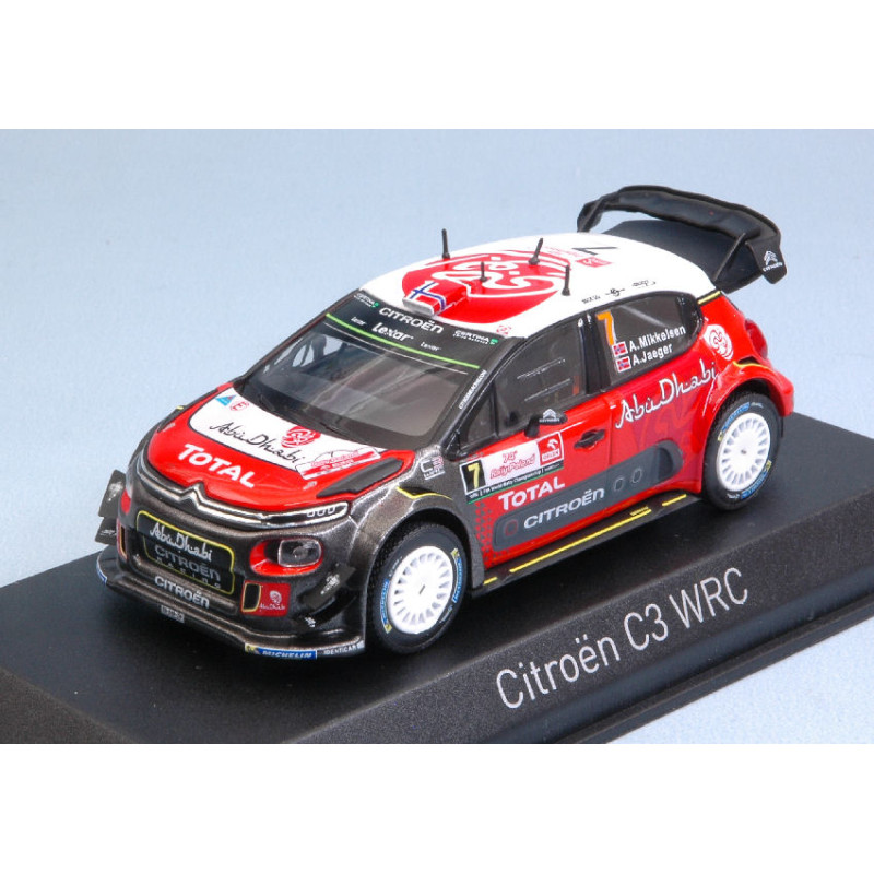 1:43 Norev Citroen C3 WRC N7 9th Poland Rally 2017 A.mikkelsen a.jaeger