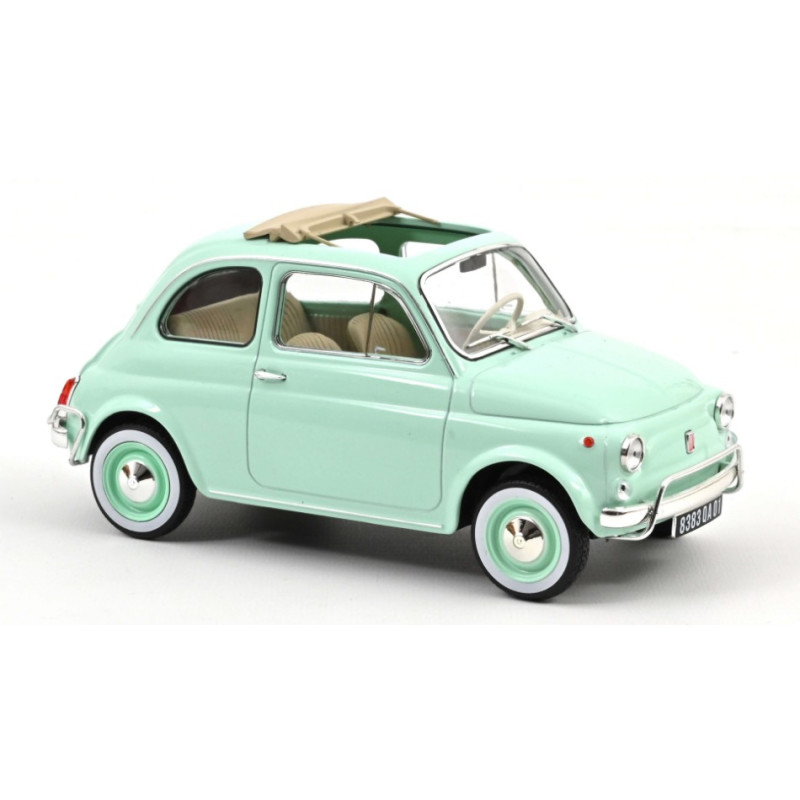 1:18 Norev Fiat 500 L 1968 Pastel Blu W/special Birth Pack