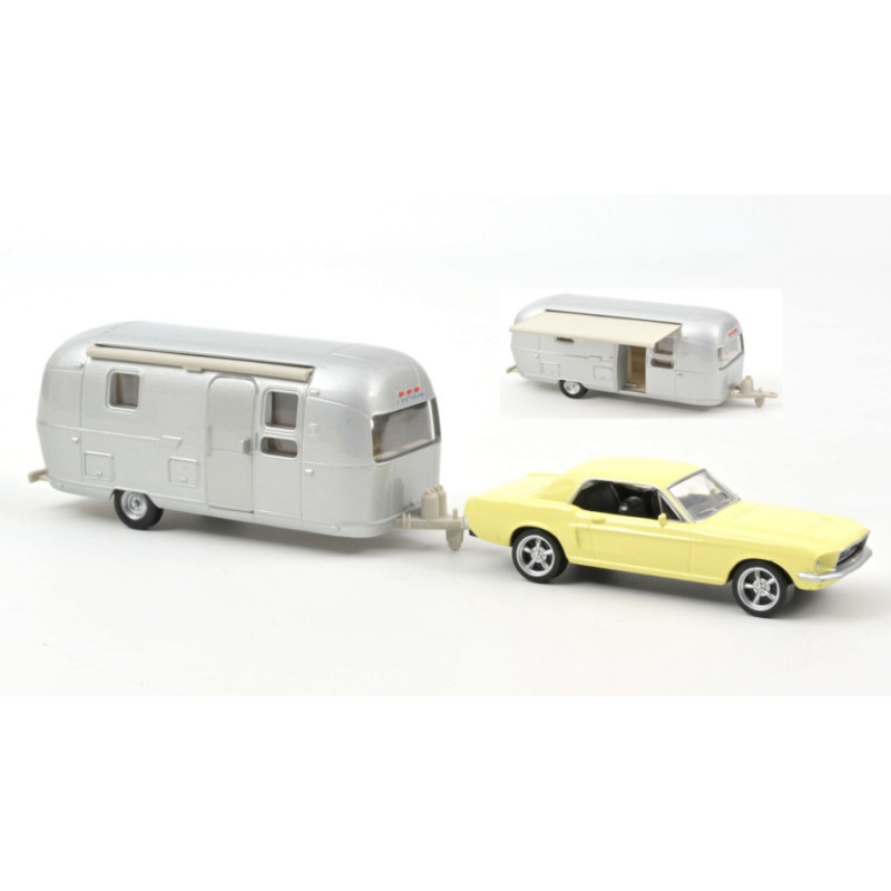 1:43 Norev Ford Mustang 1968 Giallo Chiaro AND Airstream Caravan