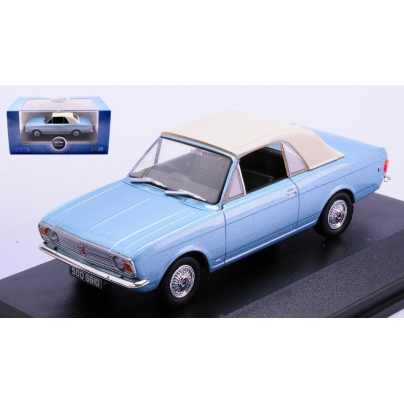 1:43 Oxford Ford Cortina Mkii Crayford Convertible Blu Chiaro Metallizzato/bianco